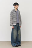 Stone Striped Zip Hoodie