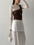 Button One-Shoulder Ribbed Vest