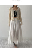 Ribbon Crochet Punching Knit Cardigan