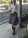 Tartan Check A-Line Midi Skirt
