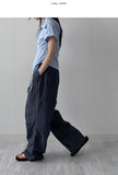 Sheer stripe parachute pants