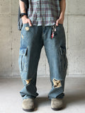 Scratch Damage Cargo Denim