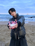 West High Neck Leather Bomber