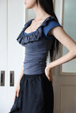Bell frill cap sleeveless