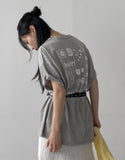 Happiness Printing Overfit Short Sleeve T-Shirt