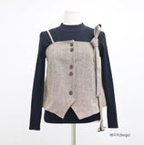 Diren ribbed T-shirt + Bustier Set