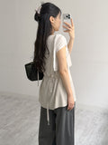 Wave Tie Boat Neck Short Sleeve T-shirt