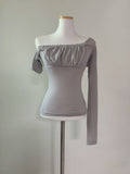 Gateni shirring unbal top