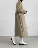 [Wool 90%] Big collar robe handmade long coat