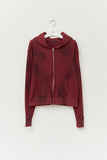 Tank Fading Waffled Zip Hoodie