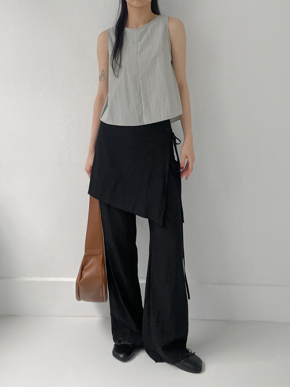【INCHANT ME】Ribbon Wrap Semi-Wide Slacks INCHANT ME】Ribbon Wrap Semi-Wide Slacks (INCHANT ME