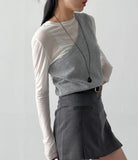 One-Shoulder Wool Knit Vest