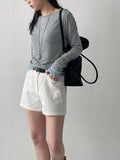 Boatneck Button Loose Fit T-shirt