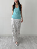 Shirred Halter Neck Long Sleeveless