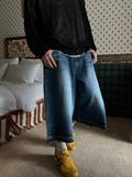 Cut Washed Bermuda Denim