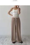 Color Matching Stripe Banding Wide Pants