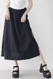 Pins embroidered layered skirt