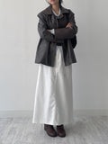 Basic Stopper Denim Long Skirt