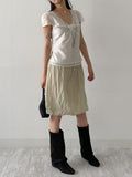 Wrinkle Banding Midi Skirt