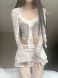 Garnia flower lace cardigan