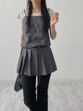 Striped Pleated Bustier One-Piece