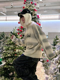 Blurry Spray Hood Knit