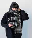 Nail Stripe Wool Muffler