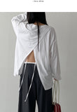 Back Slit Over Fit Long Sleeve T-shirt