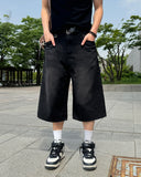 Leewoo denim bermuda pants