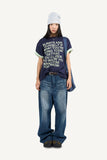 Graphic color matching roll-up T-shirt