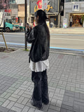 [Unisex] Crop Leather Single Over Fit Jacket