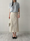 Cookie Button H-Line Long Skirt