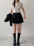 Ready Belted Wrap Skirt Pants