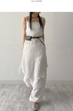Wrinkle Bustier Layered Long One Piece