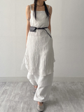 Wrinkle Bustier Layered Long One Piece