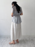 Chief Strap Pintuck See-through Short Sleeve Shirt