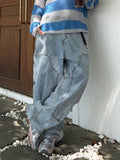 Double Knee Snow Washed Work Denim