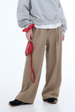 Prime belt pintuck trousers