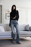 String hole turtleneck top