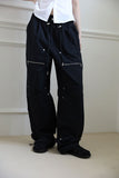 rivet zipper pants