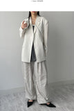 [summer] Rib pin tuck linen overfit jacket