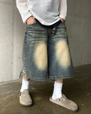Vintage Sand Crease Bermuda Denim