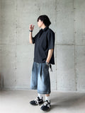 Grayish Washing Bermuda Denim
