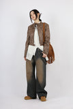 Suede Cropped Leather Jacket