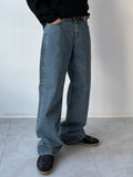 Dark Blue Wide Denim