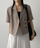 [summer] Repair Van Double Crop Half Jacket