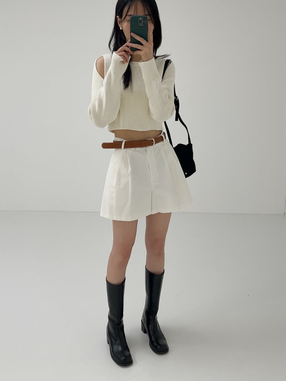 【INCHANT ME】Bed pintuck cotton short pants INCHANT ME(インチャントミー) - ベッドピンタックコットン