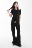 BELTED SNAP UTILITY PANTS