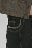 OBLIQUE PATCH DENIM PANTS