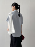 [unisex] F-Striped Overfit Short Sleeve Shirt